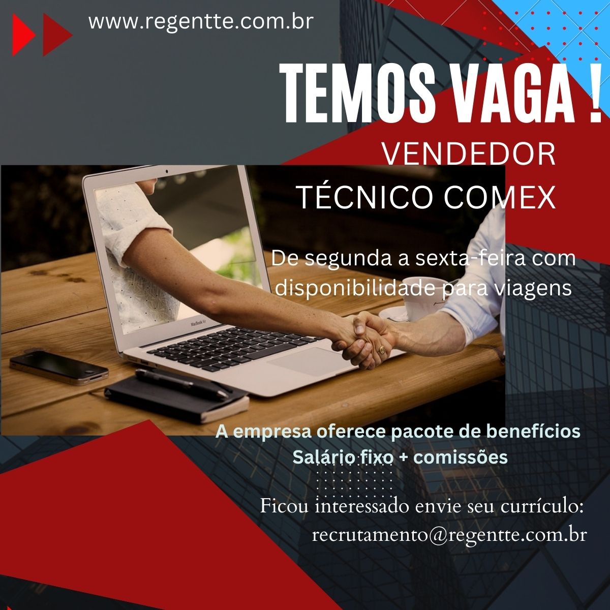 VENDEDOR TÉCNICO COMEX – Regentte